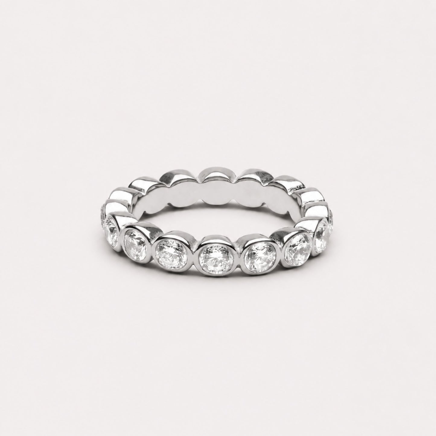 Damen Ring Gold Perlenoptik funkelnde Zirkonsteine wasserfest