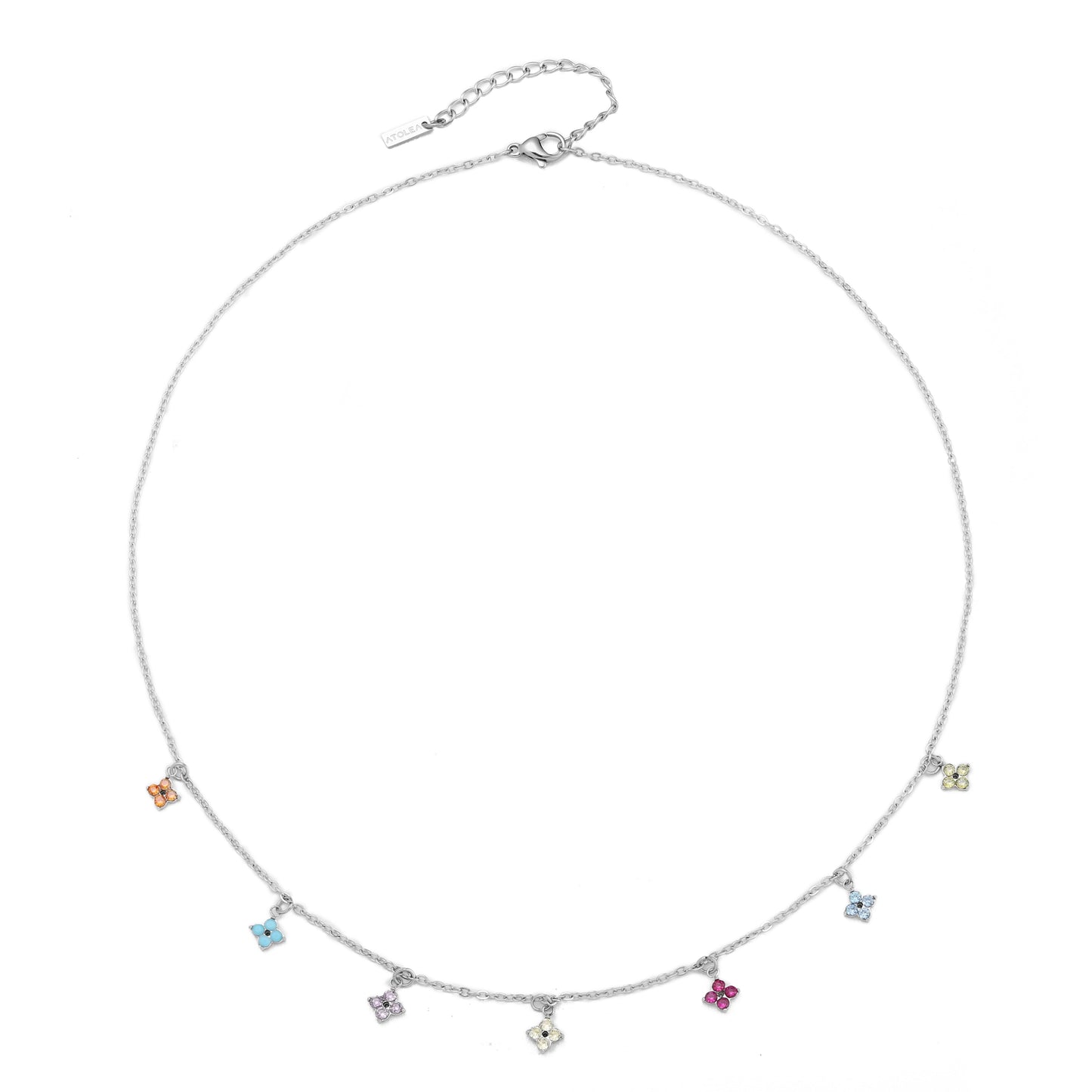 Damen Choker Halskette Gold Blumen Anhänger Zirkonia wasserdicht hypoallergen