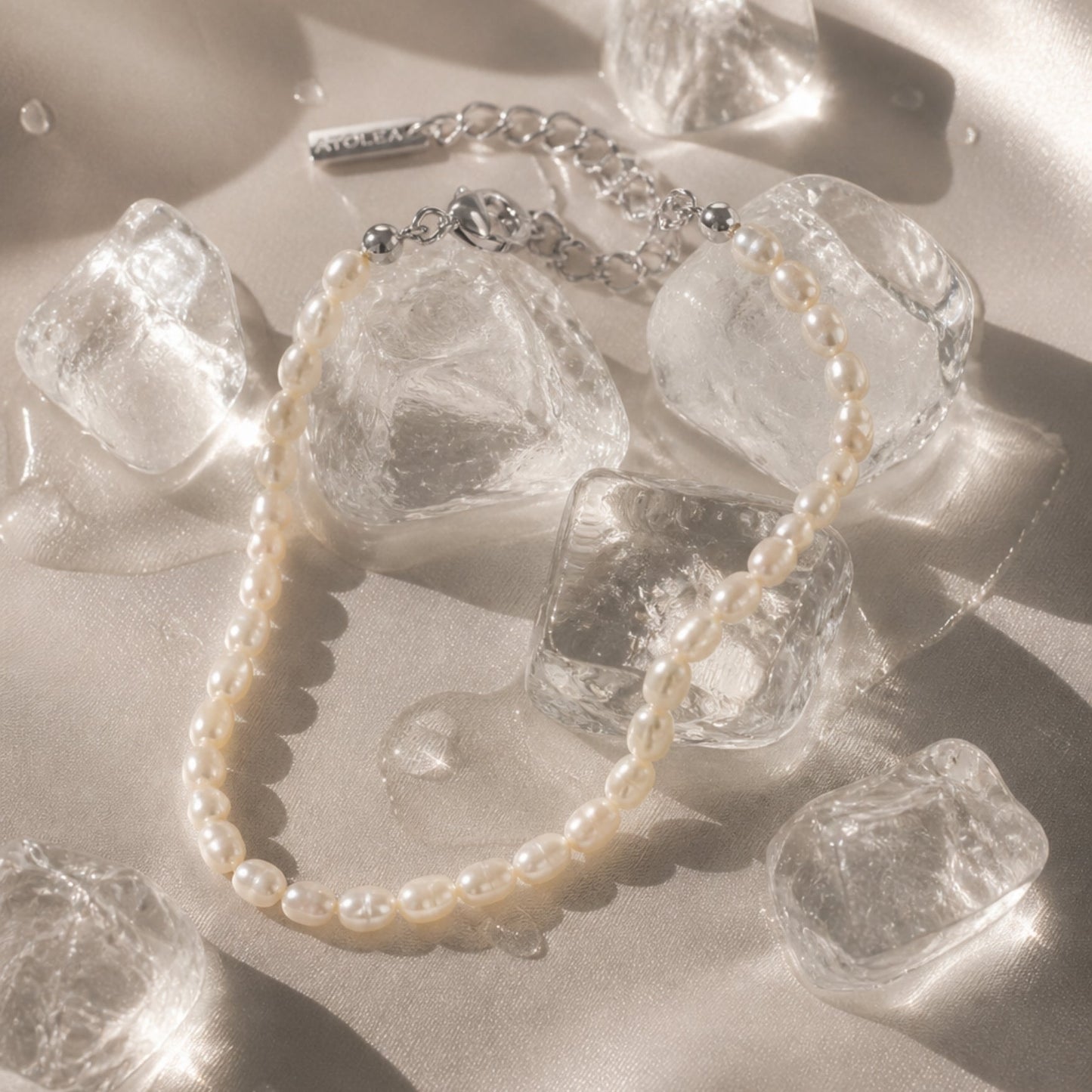 Damen Perlenarmband gold Süßwasserperlen Edelstahl wasserfest