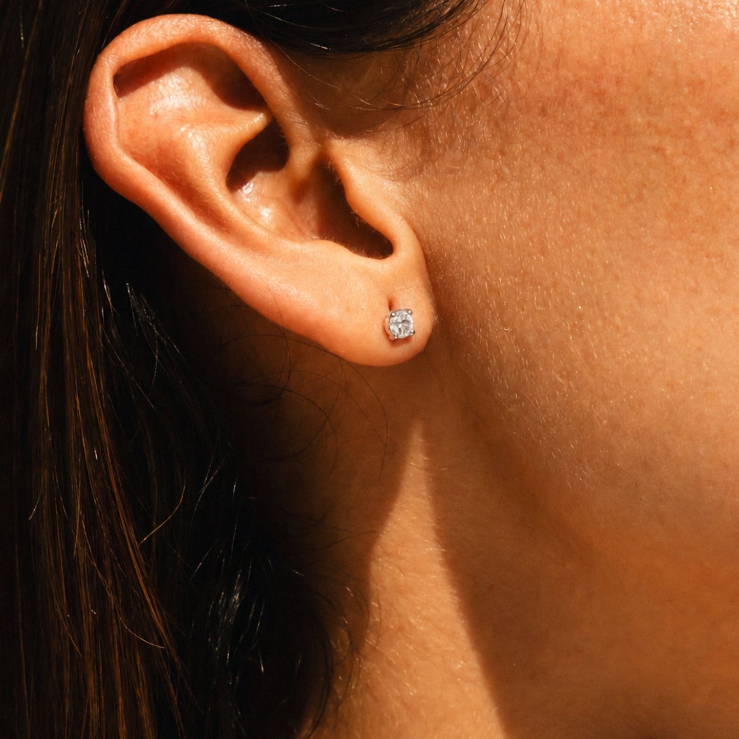 Damen Zirkonia Ohrstecker gold Edelstahl wasserfest hypoallergen