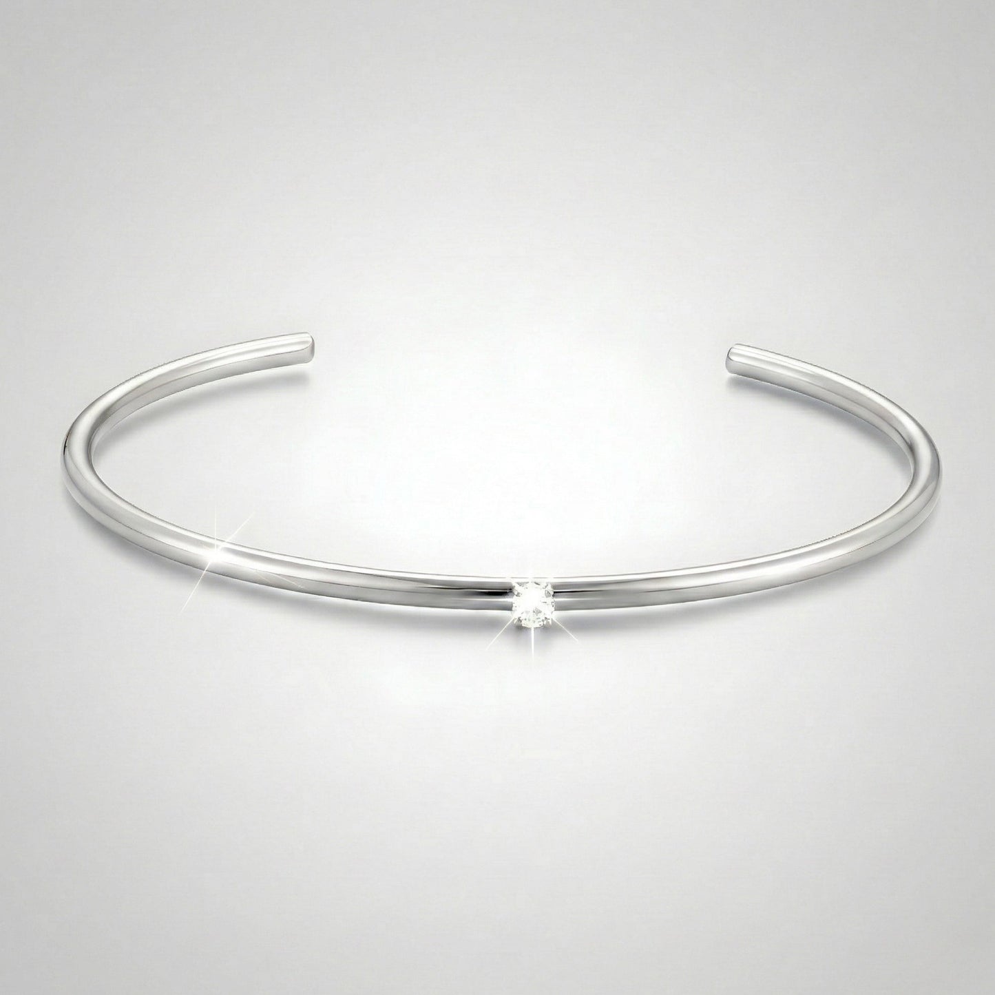 Damen Armreif Gold mit weißem Zirkon verstellbar wasserfest hypoallergen Edelstahl
