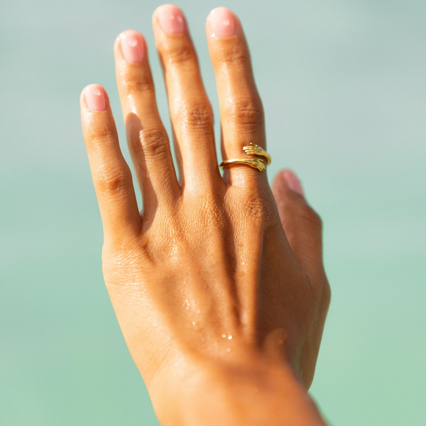 Damen Ring Gold verstellbar offenes Wrap-Design wasserfest hypoallergen