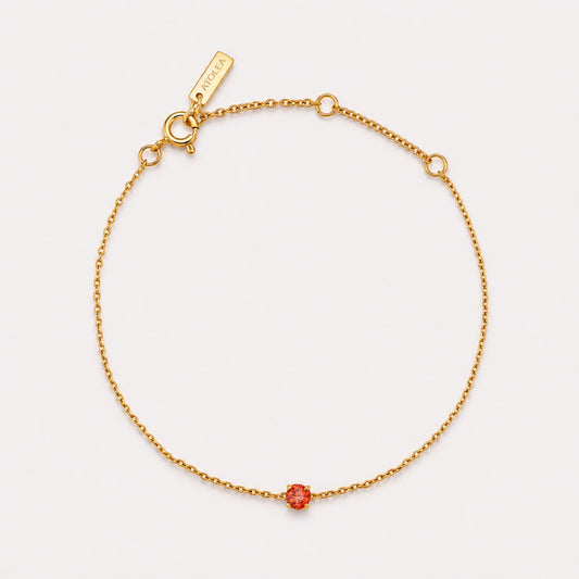 Damen Armband personalisierbar Gold Geburtsstein wasserfest verstellbar bis zu 4 Anhänger