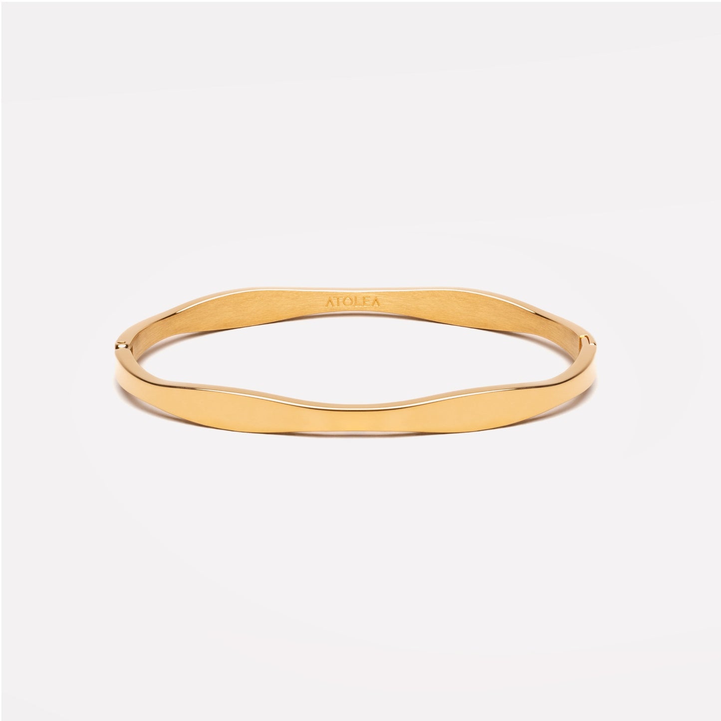 Damen Armreif Gold Wellenform wasserdicht hypoallergen Edelstahl PVD