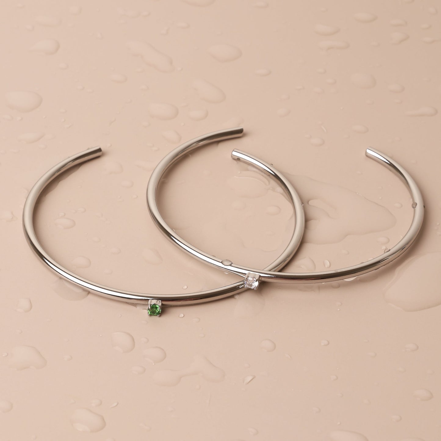 Damen Armreif Gold mit weißem Zirkon verstellbar wasserfest hypoallergen Edelstahl