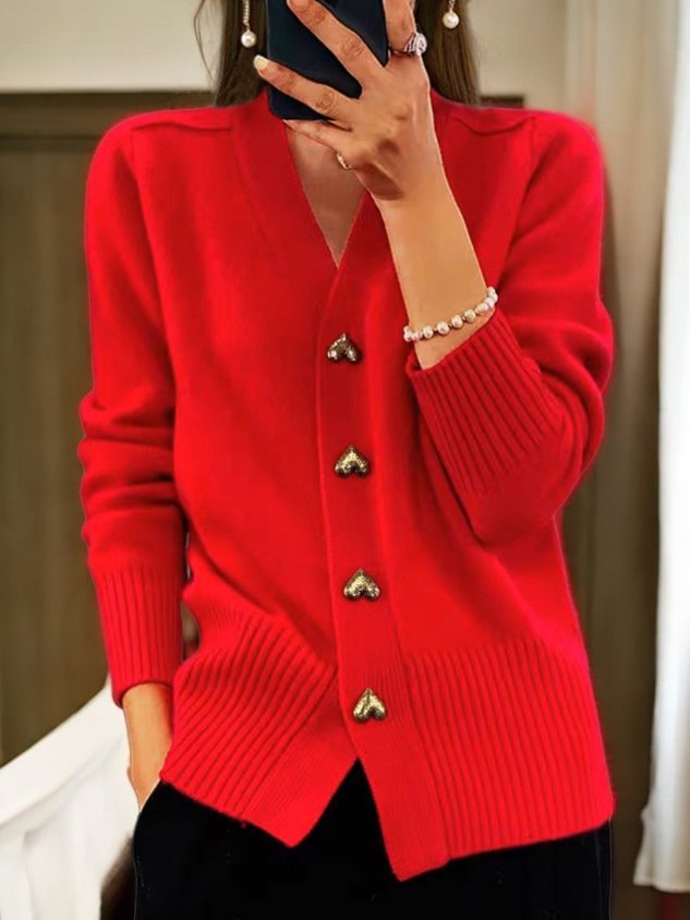 Lyddia™ Strickjacke Mit Herzknöpfen