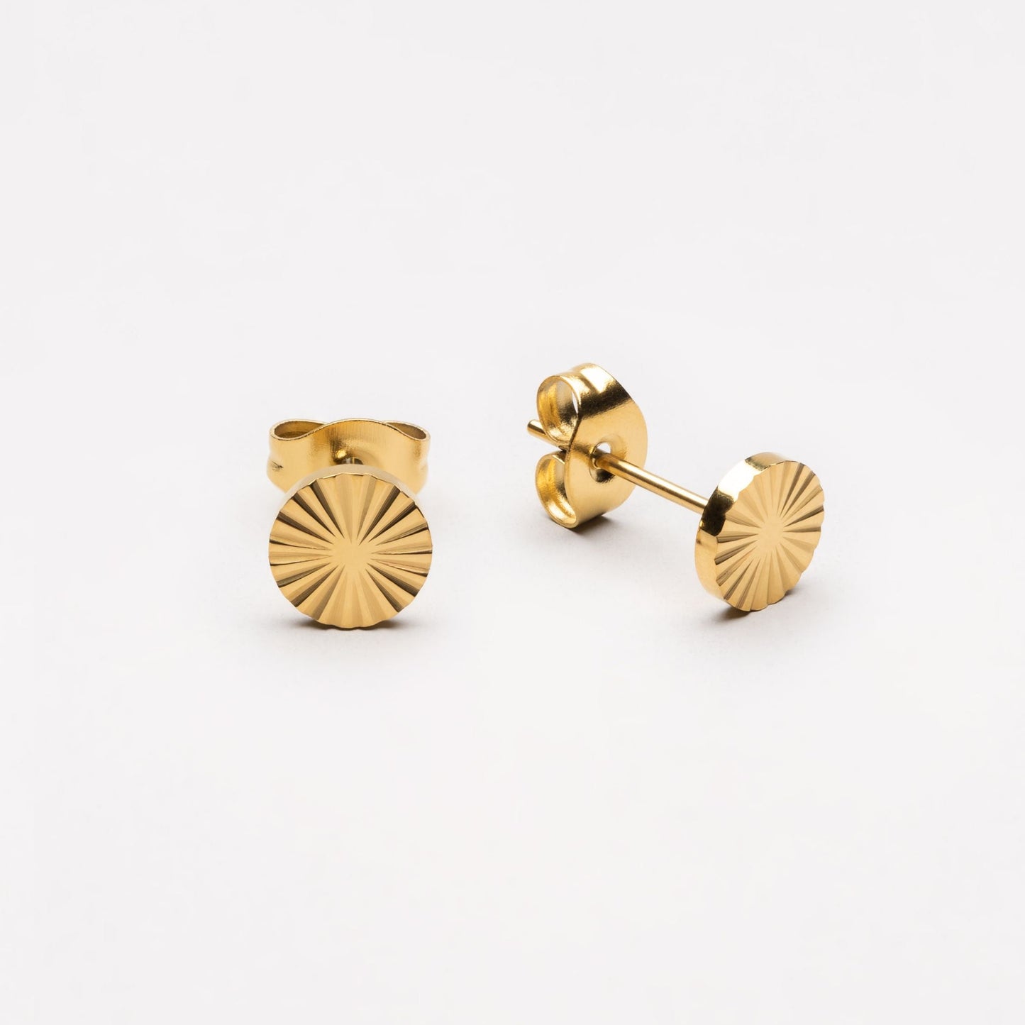 Damen Ohrstecker Sonne Gold minimalistisch wasserdicht hypoallergen