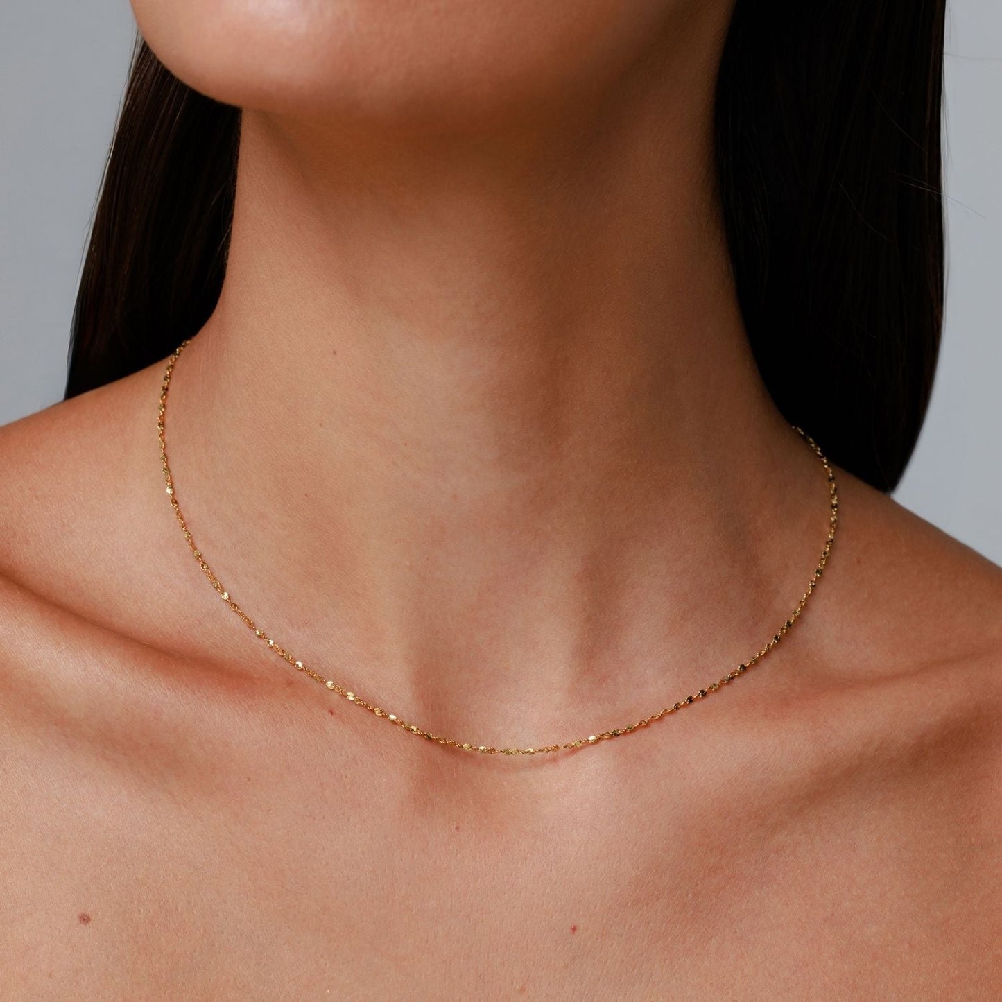 Damen Gold Choker wasserfest mit gedrehter Swirl Kette