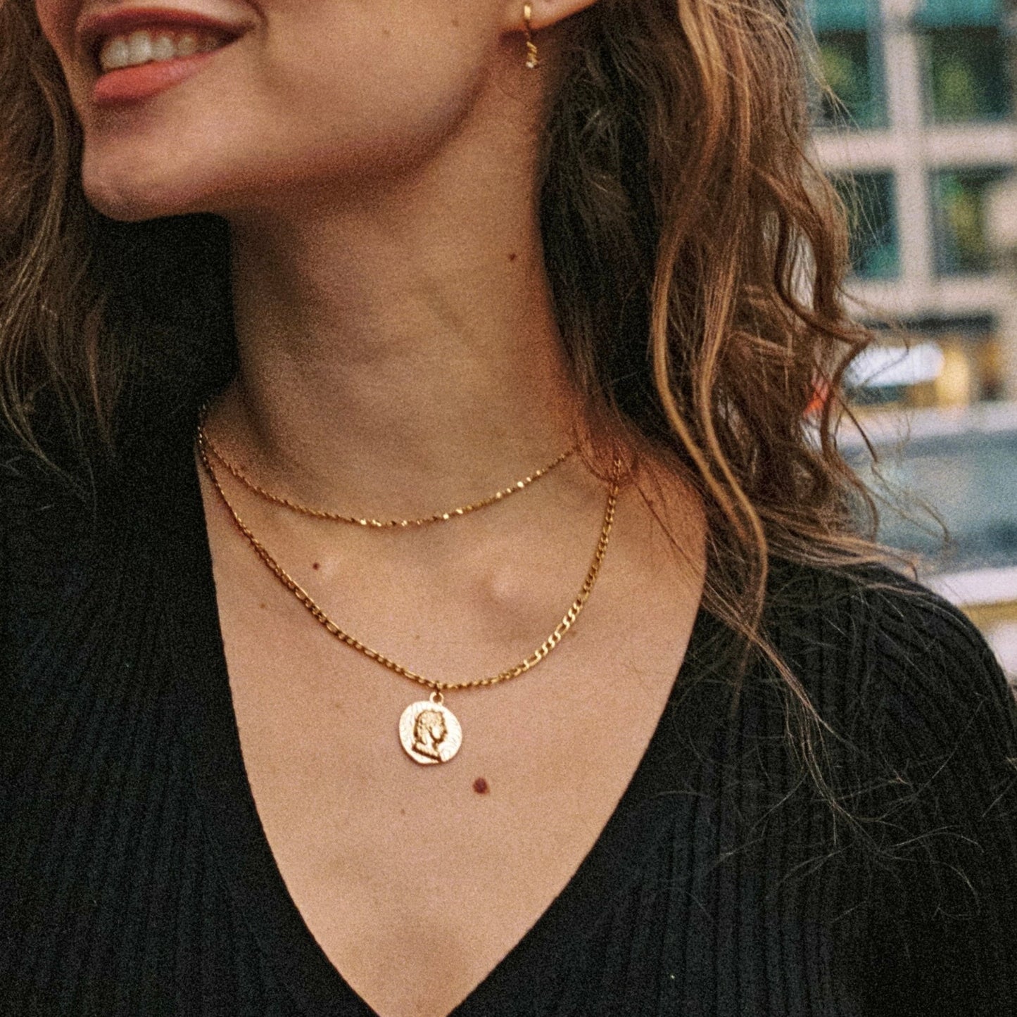 Damen Gold Choker wasserfest mit gedrehter Swirl Kette