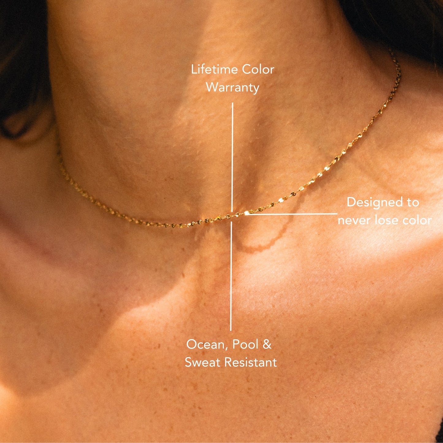 Damen Gold Choker wasserfest mit gedrehter Swirl Kette