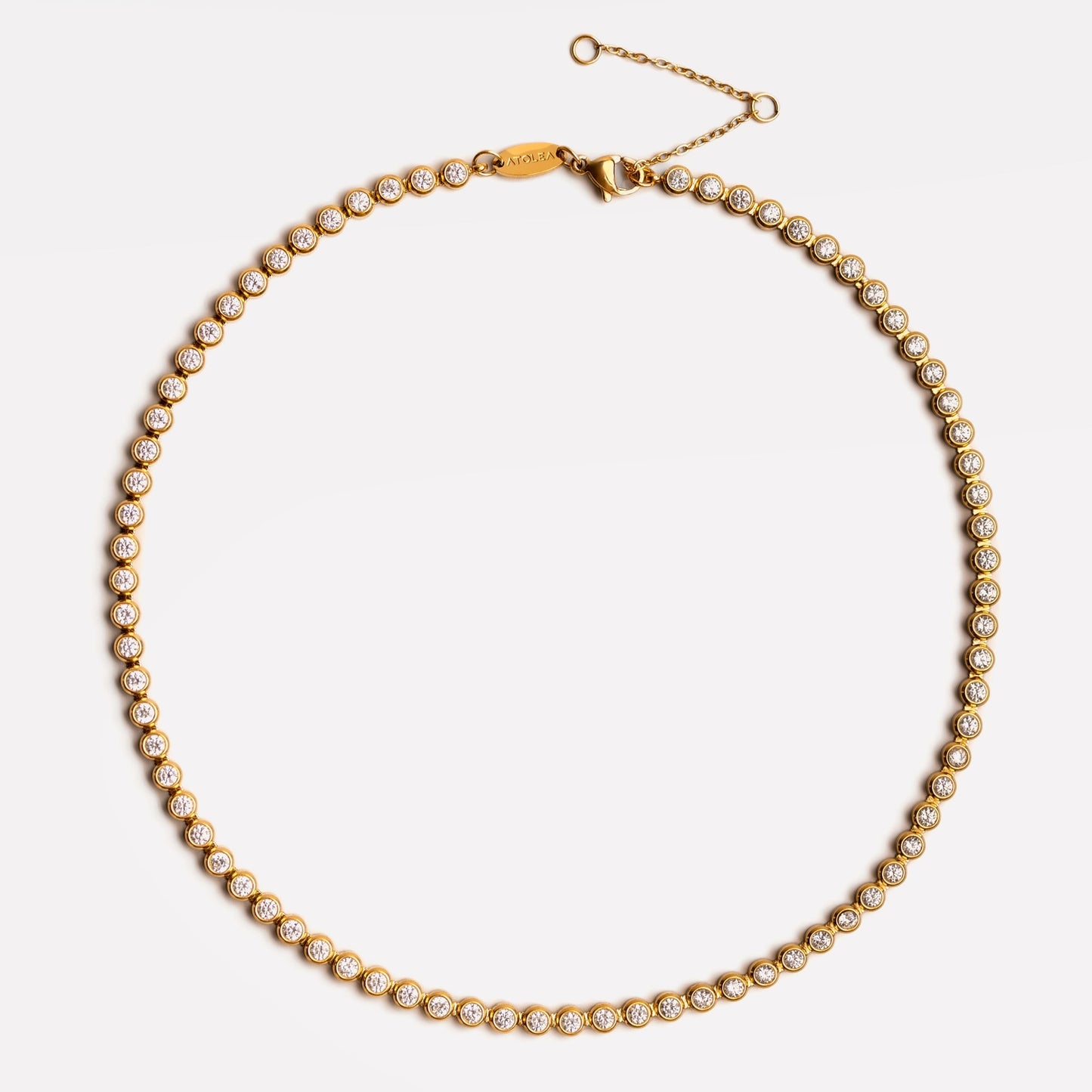 Damen Tennis Choker Gold mit Zirkon Steinen wasserfest