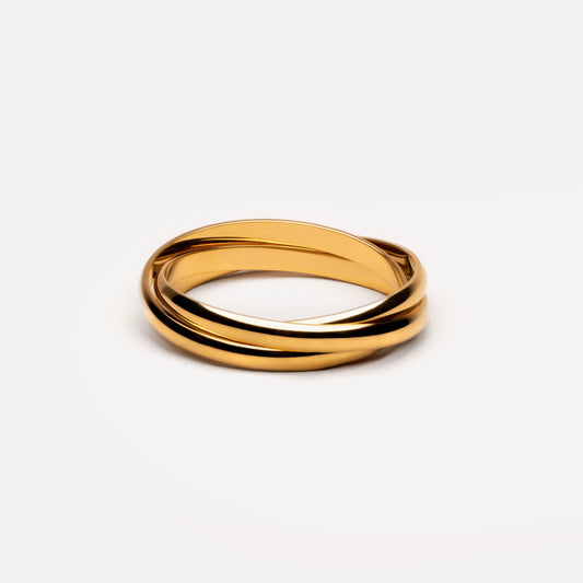 Damen Ring Gold 3 Bänder wasserfest hypoallergen