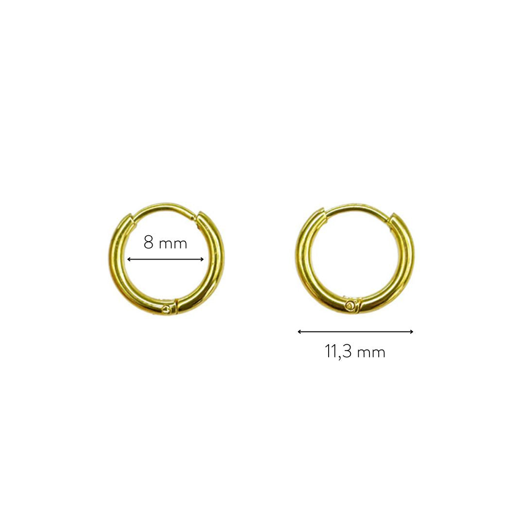 Damen Mini Huggie Creolen gold Edelstahl wasserfest hypoallergen