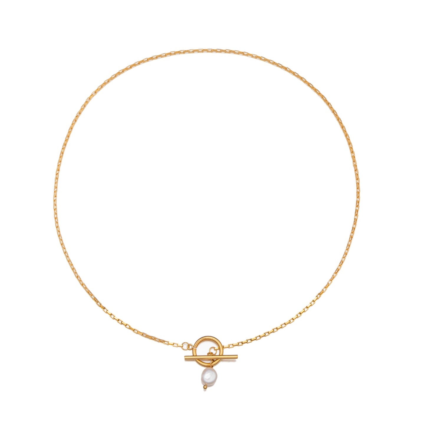Damen Perlen Halskette Gold Süßwasserperle Toggle Verschluss wasserdicht