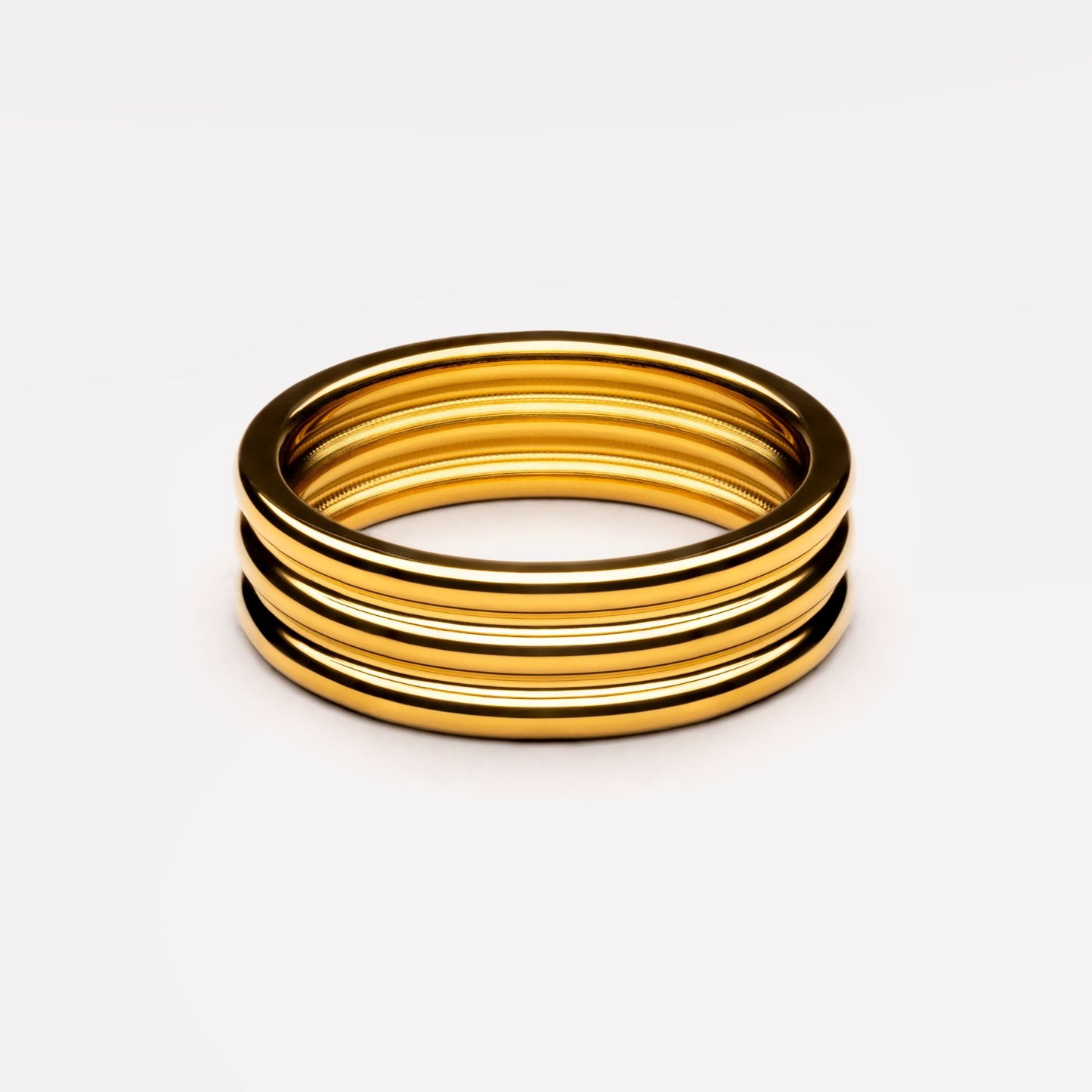 Damen Ring Gold mehrreihig wasserfest hypoallergen 6 mm