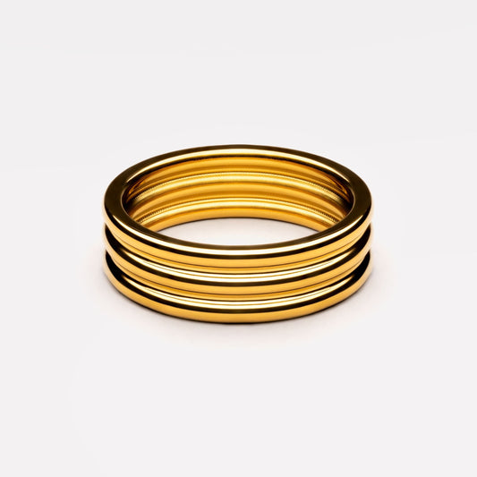 Damen Ring Gold mehrreihig wasserfest hypoallergen 6 mm