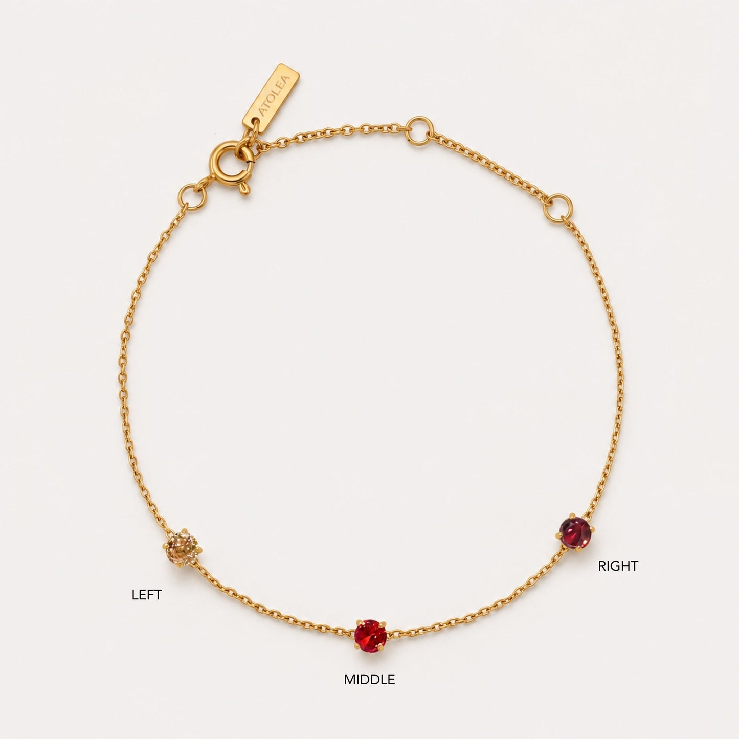 Damen Armband personalisierbar Gold Geburtsstein wasserfest verstellbar bis zu 4 Anhänger
