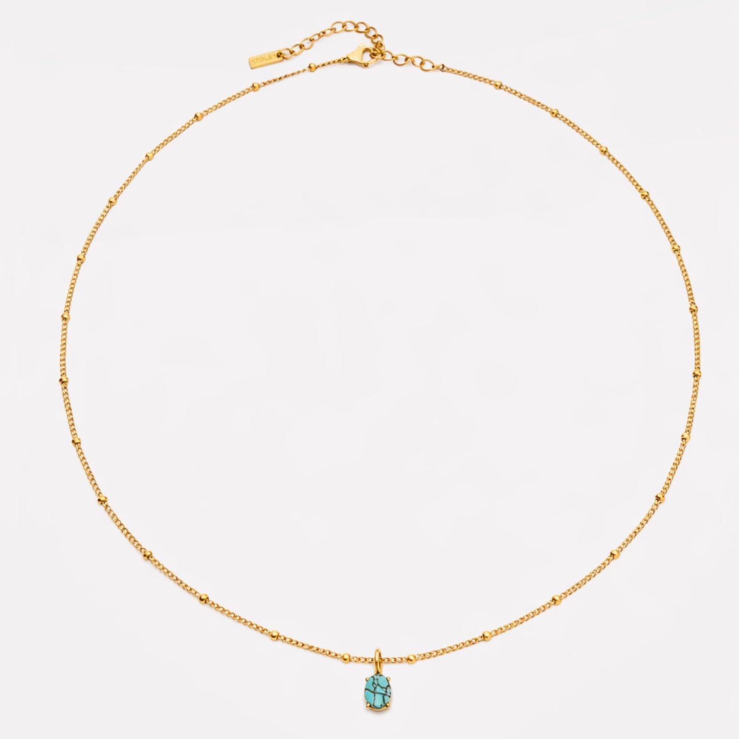Damen Türkis Halskette Gold wasserfest mit Anhänger Beaded Chain