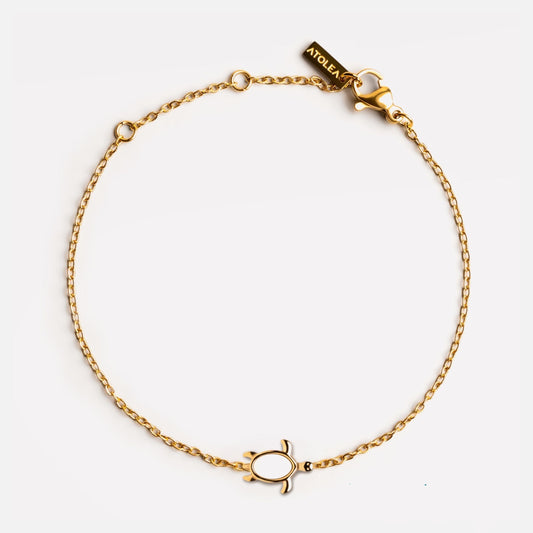 Damen Schildkröten Armband gold Perlmutt Edelstahl wasserfest