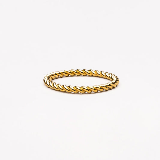 Damen Ring gold gedreht wasserfest stapelbar