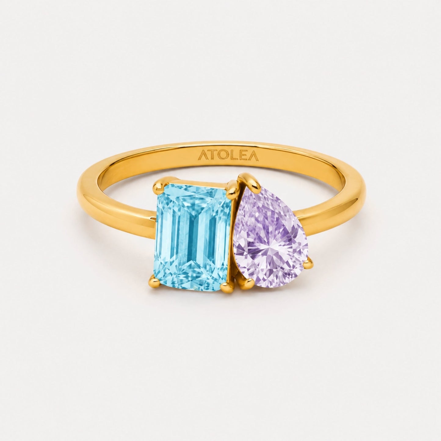 Damen personalisierter Geburtsstein Ring gold Zirkonia Edelstahl