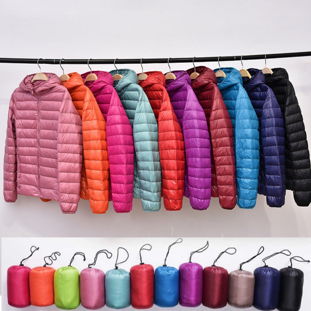 Rosnitha - Neue Winterjacke mit weißen Entenfedern