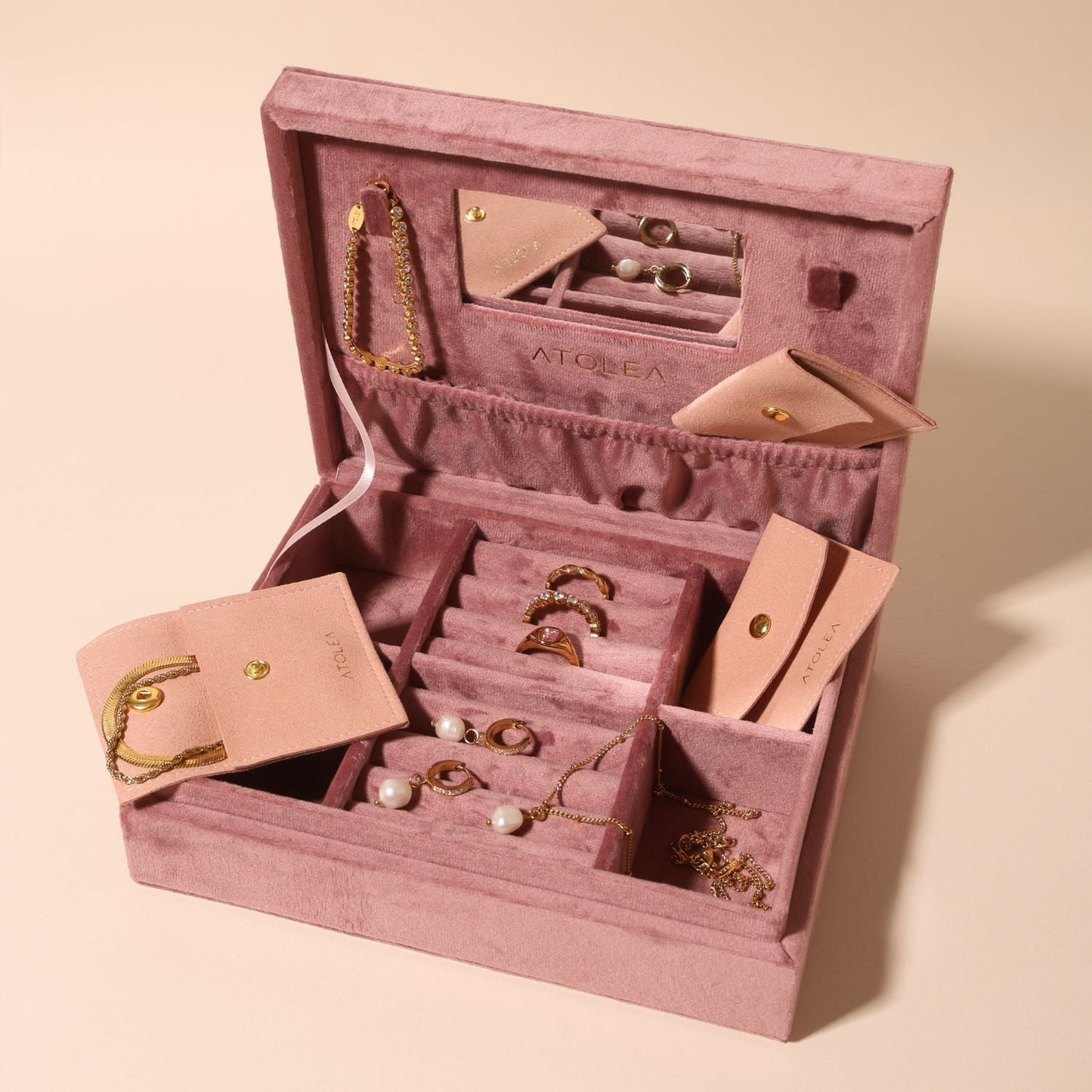 Damen Schmuck Geschenkbox mit 6 Schmuckstücken wasserfest Samtbox