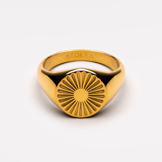 Damen Ring gold wasserfest hypoallergen breit 18k PVD Beschichtung