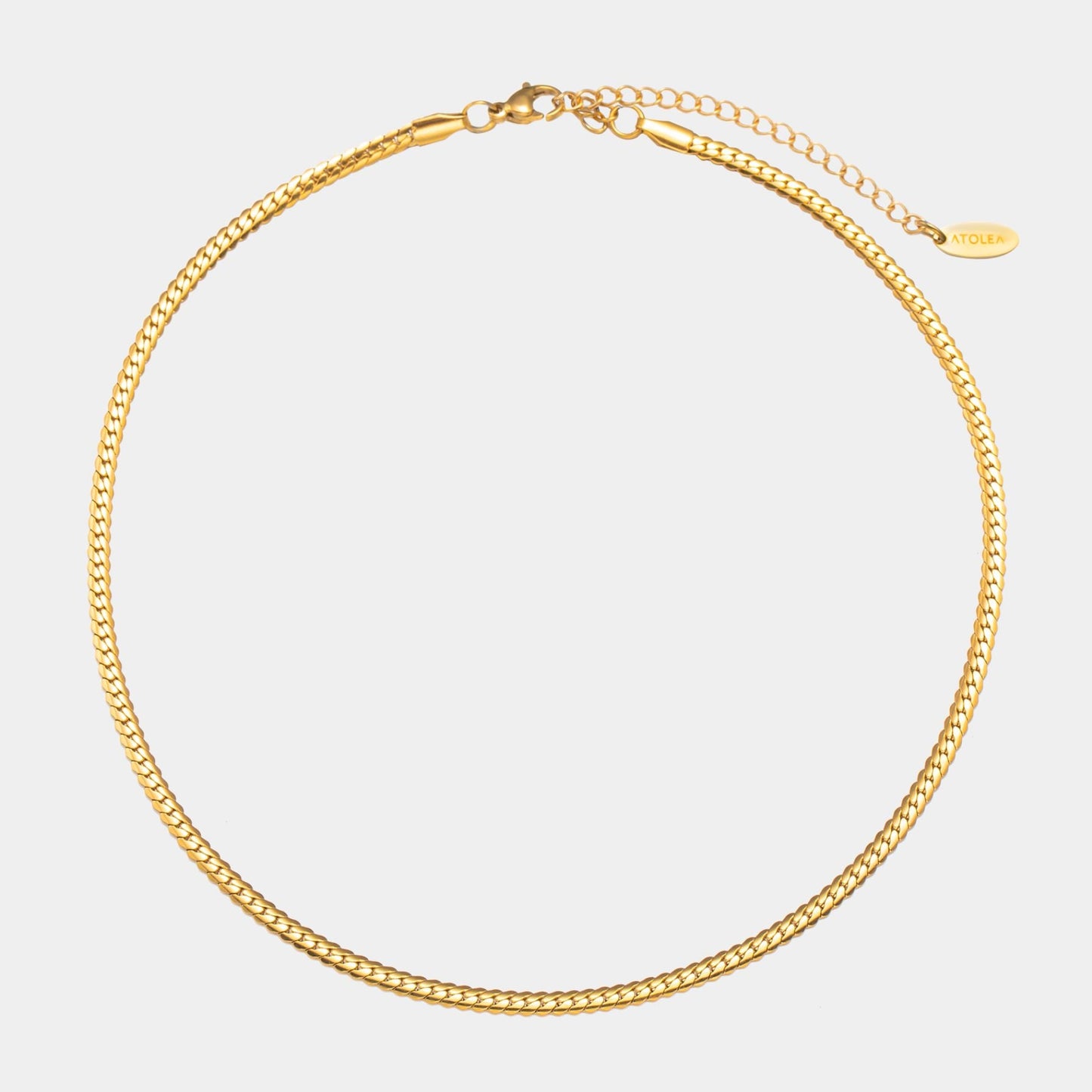 Damen Choker Halskette Gold 3 mm wasserfest Edelstahl verstellbar