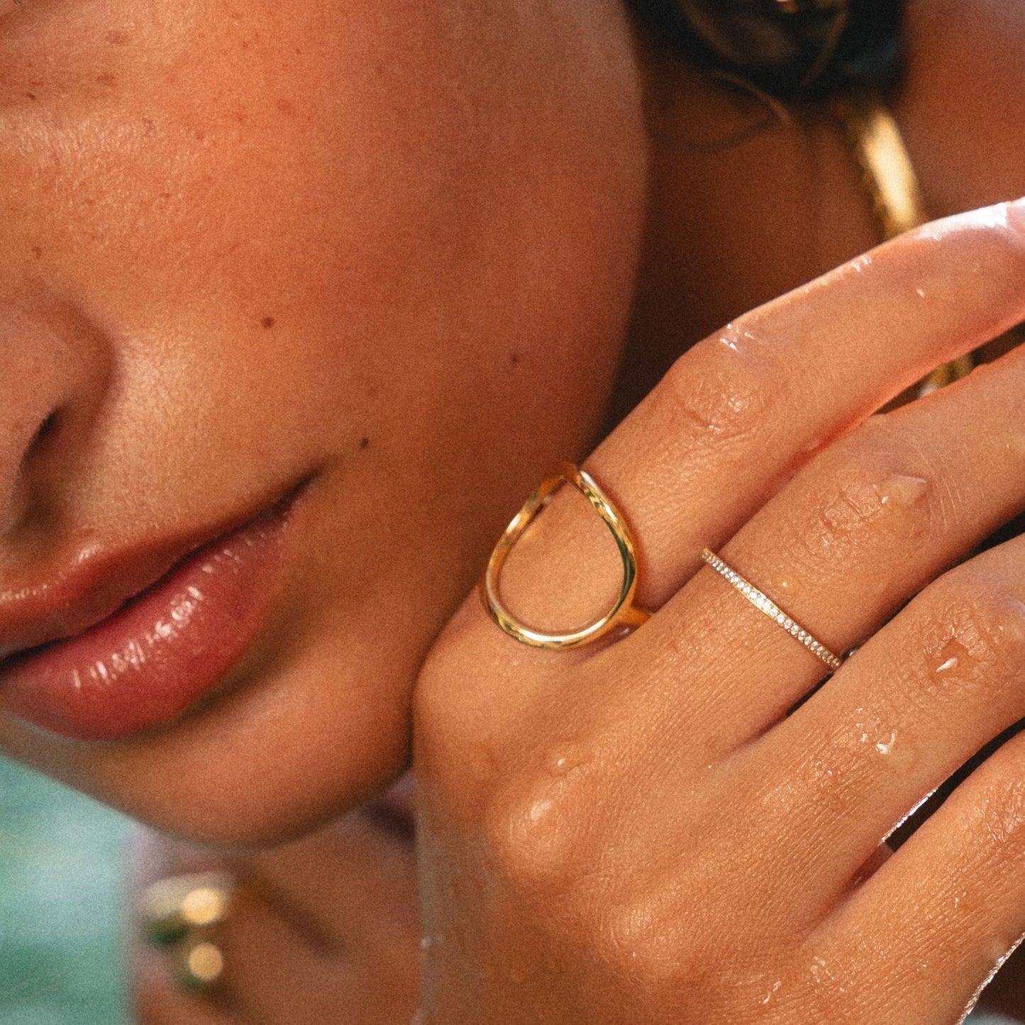 Damen Ring Gold wasserfest mit Zirkonia hypoallergen