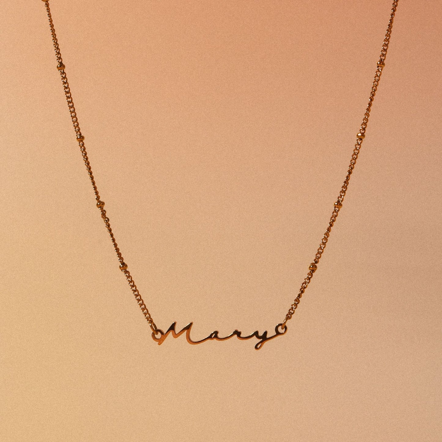 Damen Namens Halskette Gold personalisiert wasserfest Beaded Chain