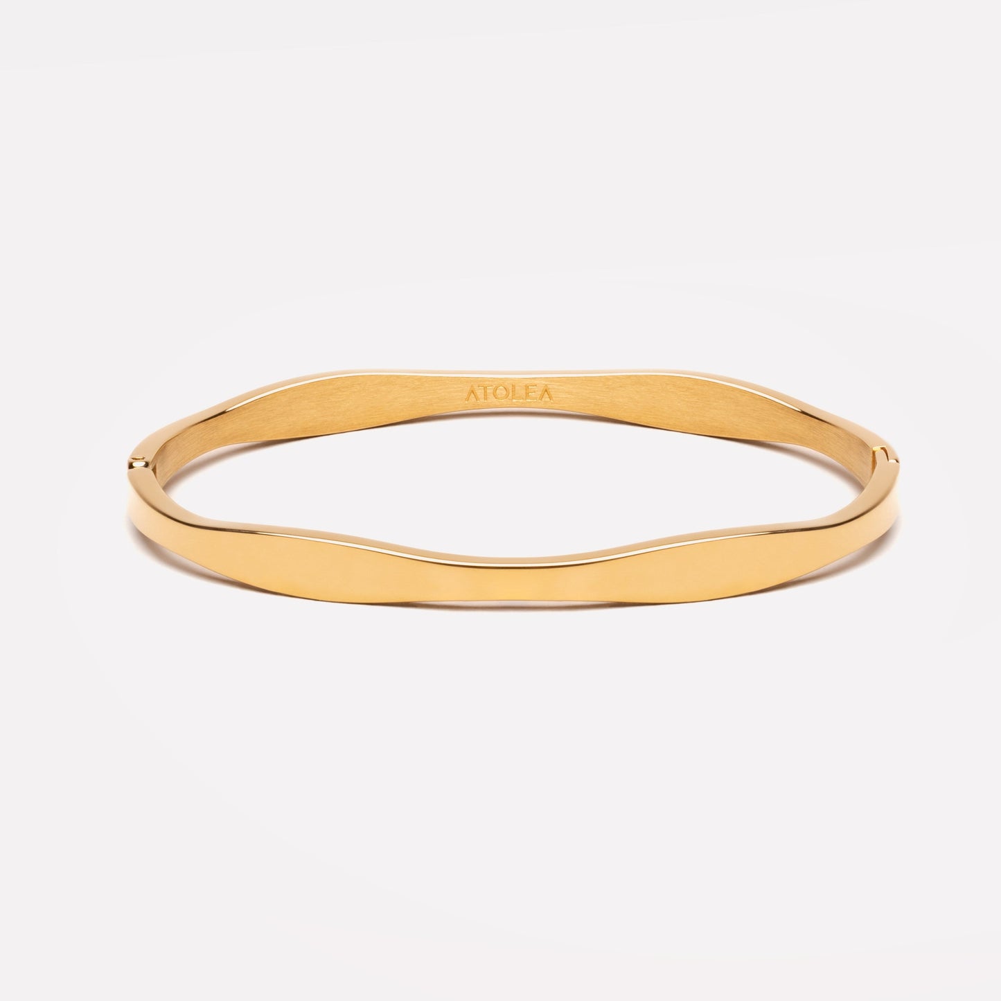 Damen Armreif Gold Wellenform wasserdicht hypoallergen Edelstahl PVD