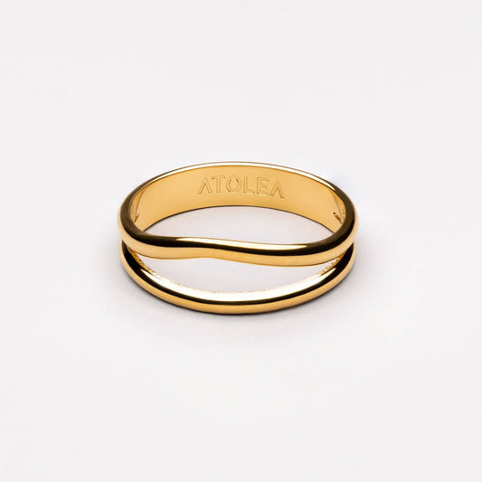 Damen Doppelring Gold wasserfest hypoallergen