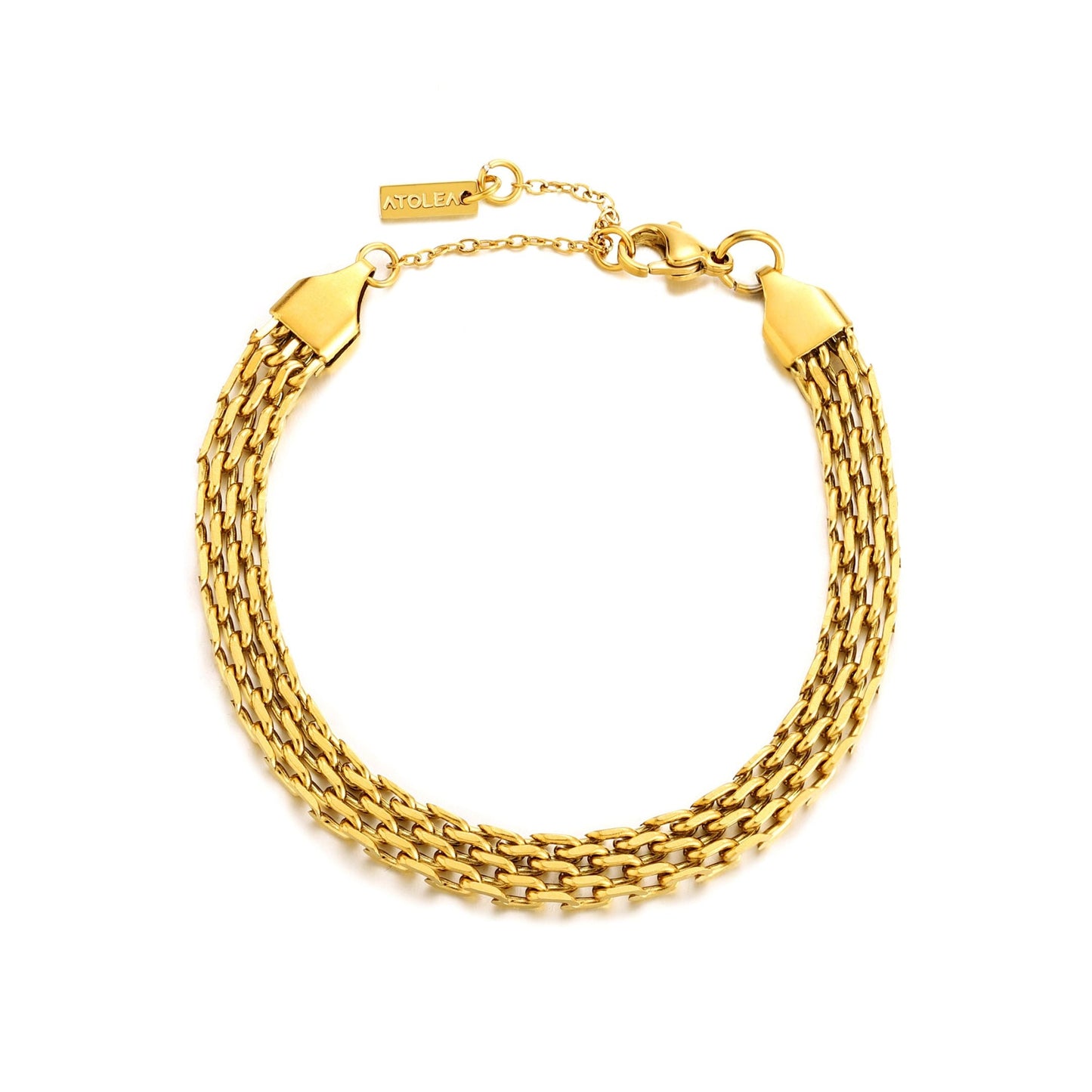 Damen Flechtarmband Gold 6 mm verstellbar wasserfest hypoallergen Edelstahl