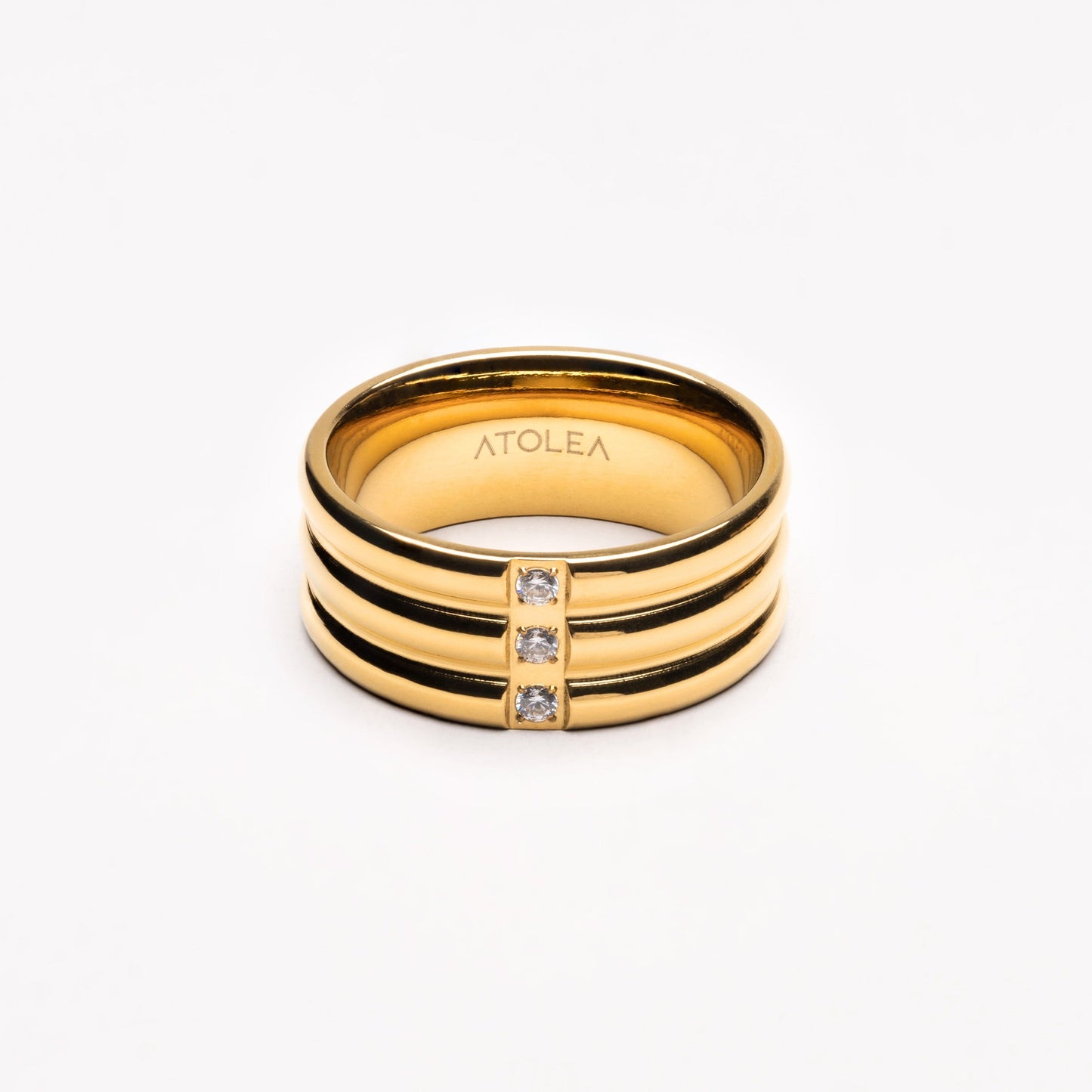 Damen Ring Gold mit Zirkonsteinen wasserdicht hypoallergen