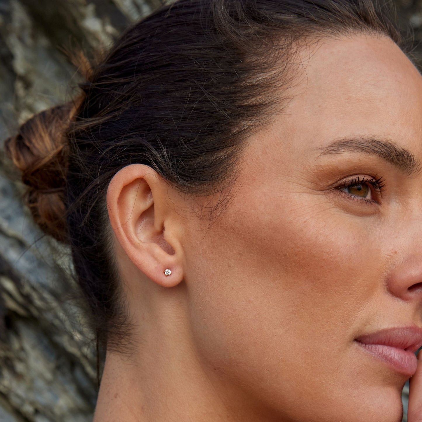 Damen Zirkonia Ohrstecker gold Edelstahl wasserfest hypoallergen